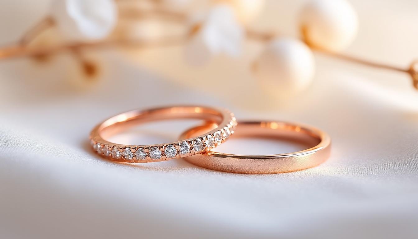 découvrez l’élégance intemporelle du mariage or rose et diamant : une alliance parfaite entre douceur romantique et éclat lumineux pour sublimer votre grand jour avec raffinement.